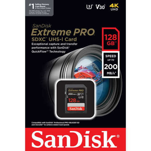 SanDisk 128GB Extreme PRO UHS-I SDXC Memory Card - Image 2